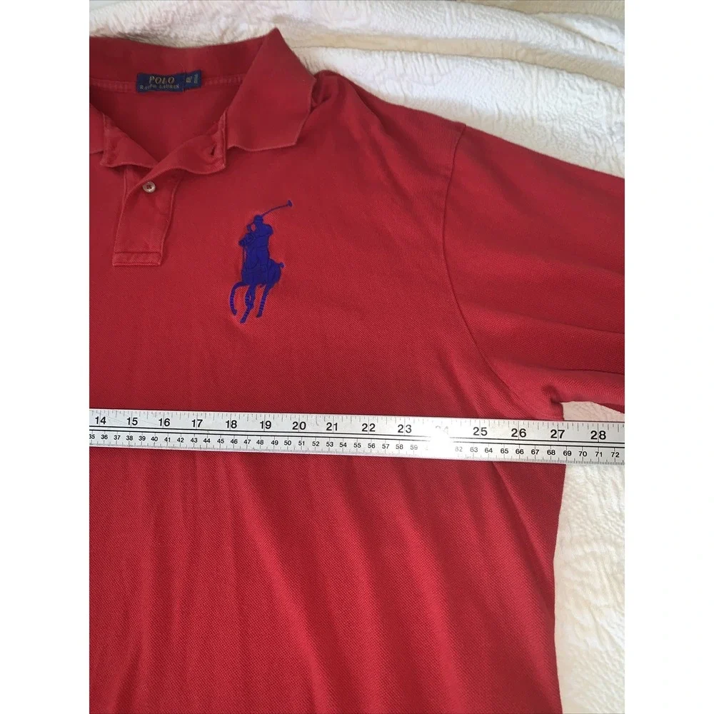 POLO Ralph Lauren Shirt Mens Red Big Pony Short Sleeve Cotton‎ 3XL 3xlt Tall